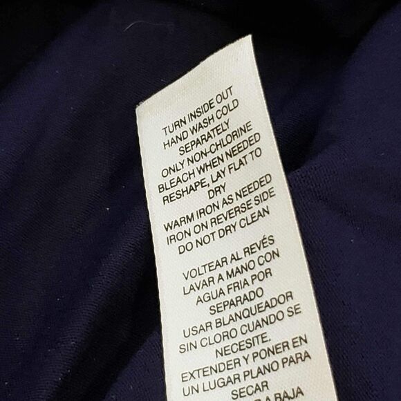 Chicos Shirt Ultimate Tee Womens Size 3 US XL Navy Blue Long Sleeve Polka Dot - Picture 6 of 10